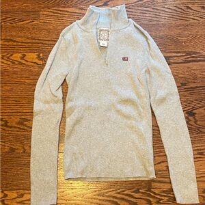 Vintage Ralph Lauren Light Gray Half-Zip Sweater